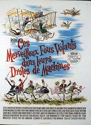 CES MERVEILLEUX FOUS VOLANTS DANS LEURS DRÔLES DE MACHINES, STUART WHITMAN, 1965, REPRO MOVIE POSTER, VINTAGE, HQ