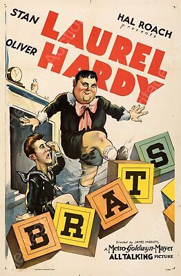 BRATS, LAUREL ET HARDY, 1930 VINTAGE CINEMA POSTER AFFICHE HQ