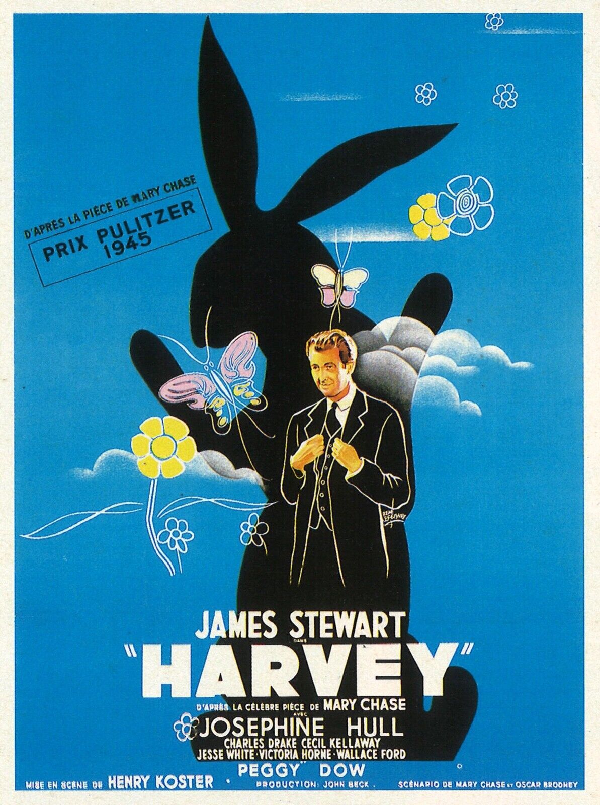 HARVEY, JAMES STEWART, 1950, REPRO AFFICHE CINEMA VINTAGE HQ