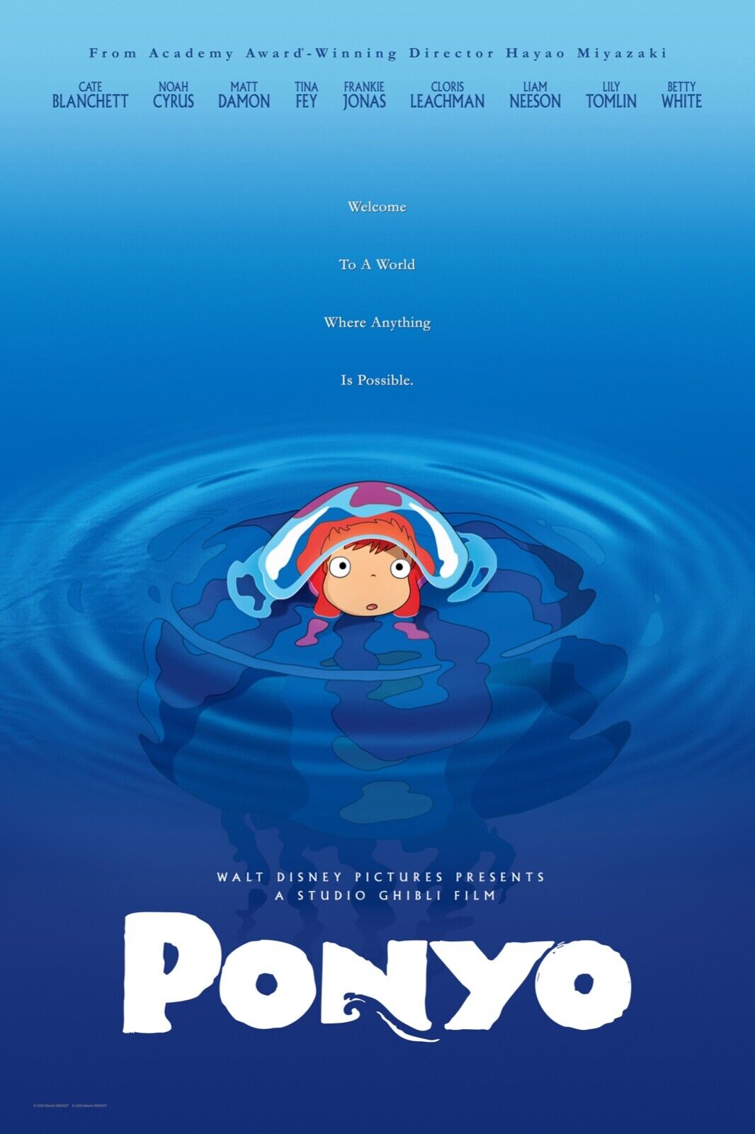 PONYO SUR LA FALAISE, HAYAO MIYAZAKI, 2008, REPRO AFFICHE CINÉMA, HQ