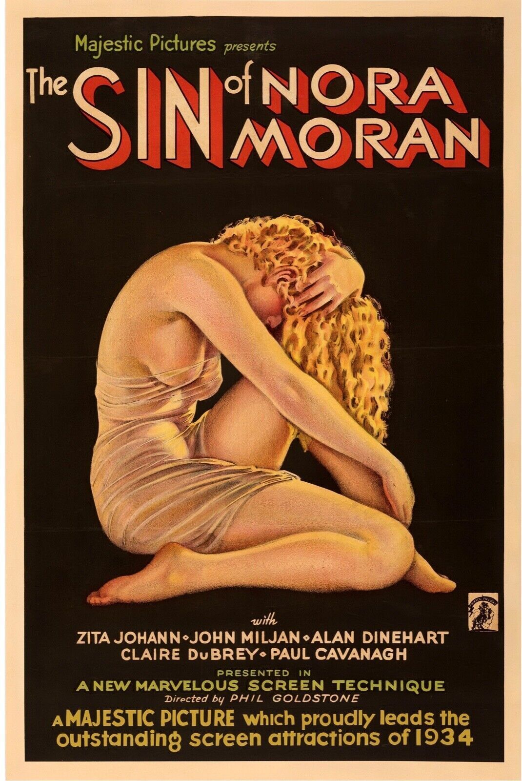 THE SIN OF NORA MORAN, ZITA JOHANN, 1933, REPRO AFFICHE CINEMA VINTAGE