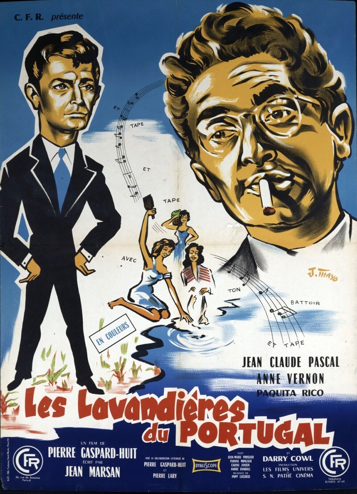 LES LAVANDIÈRES DU PORTUGAL, PAQUITA RICO, 1957, repro affiche cinéma VINTAGE, HQ