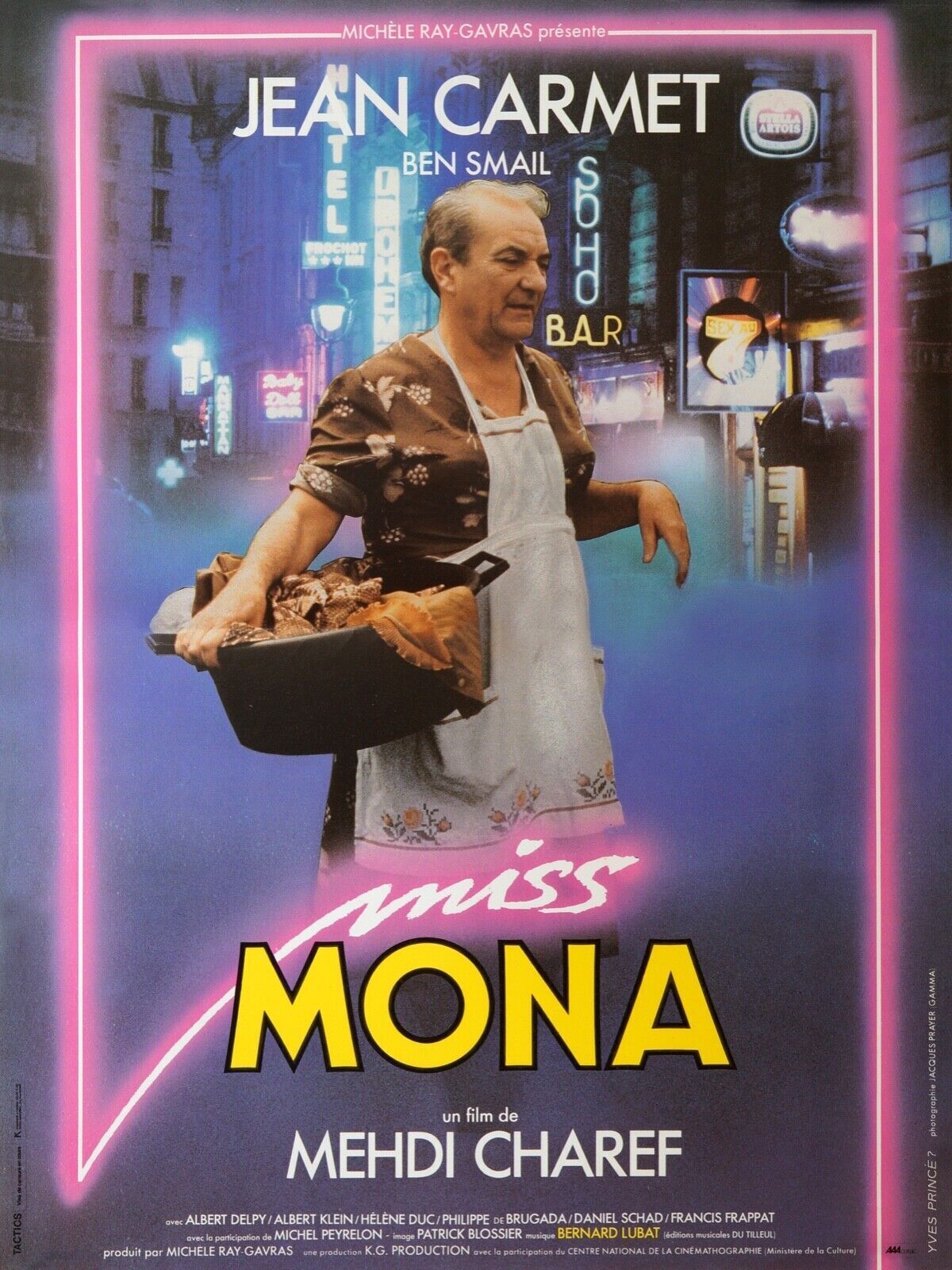MISS MONA, JEAN CARMET, 1987, REPRO AFFICHE CINEMA VINTAGE, HQ