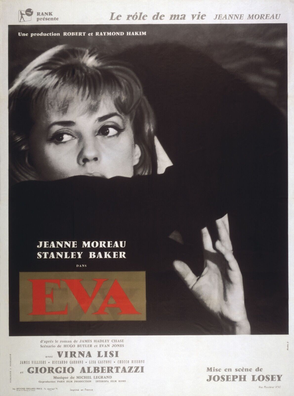 EVA, JEANNE MOREAU, 2011, REPRO MOVIE POSTER, VINTAGE, HQ