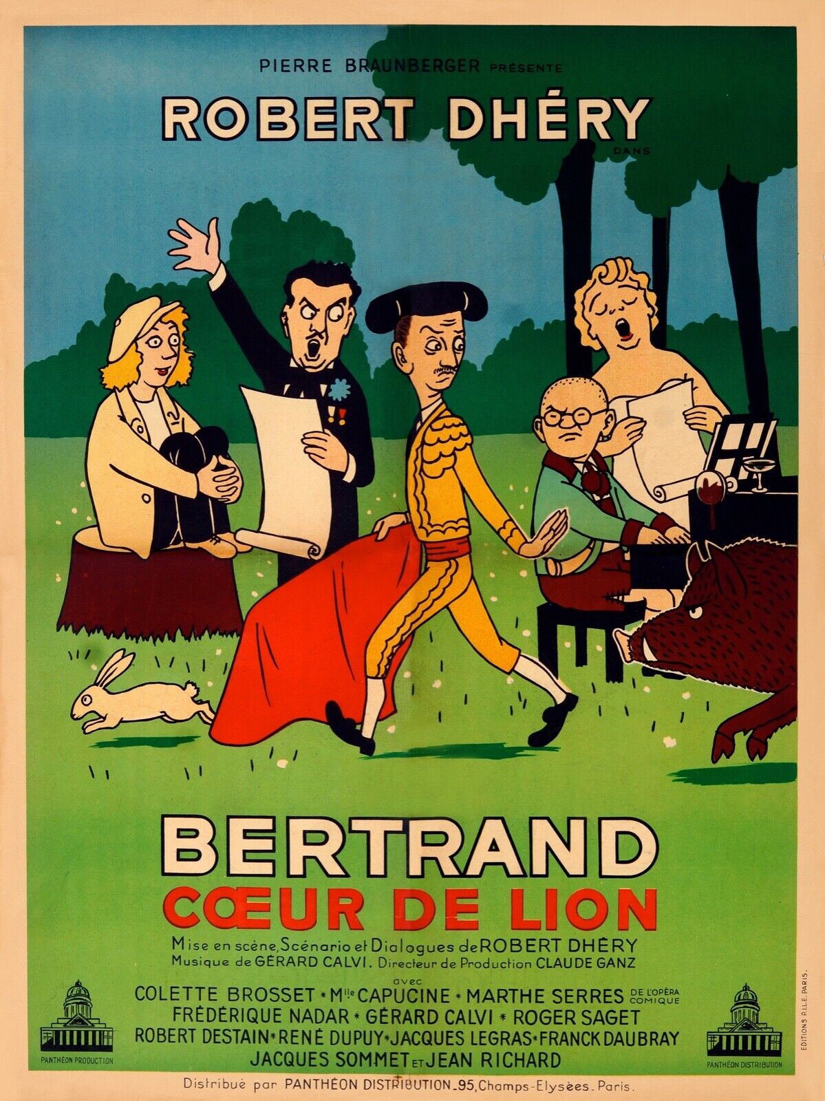 BERTRAND CŒUR DE LION, ROBERT DHÉRY, 1972, REPRO MOVIE POSTER, VINTAGE, HQ