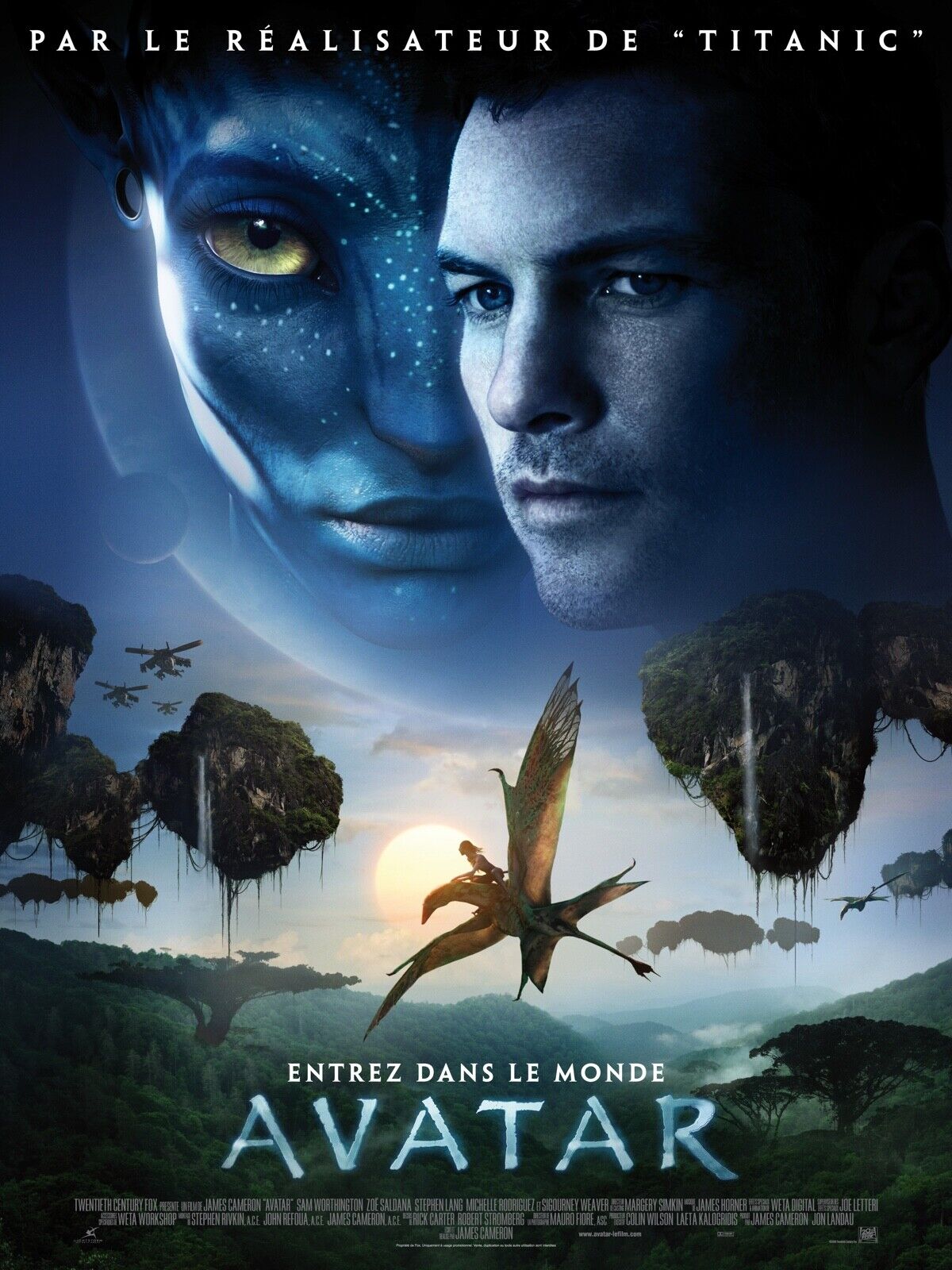 AVATAR, SAM WORTHINGTON, 2009, REPRO MOVIE POSTER, VINTAGE, HQ
