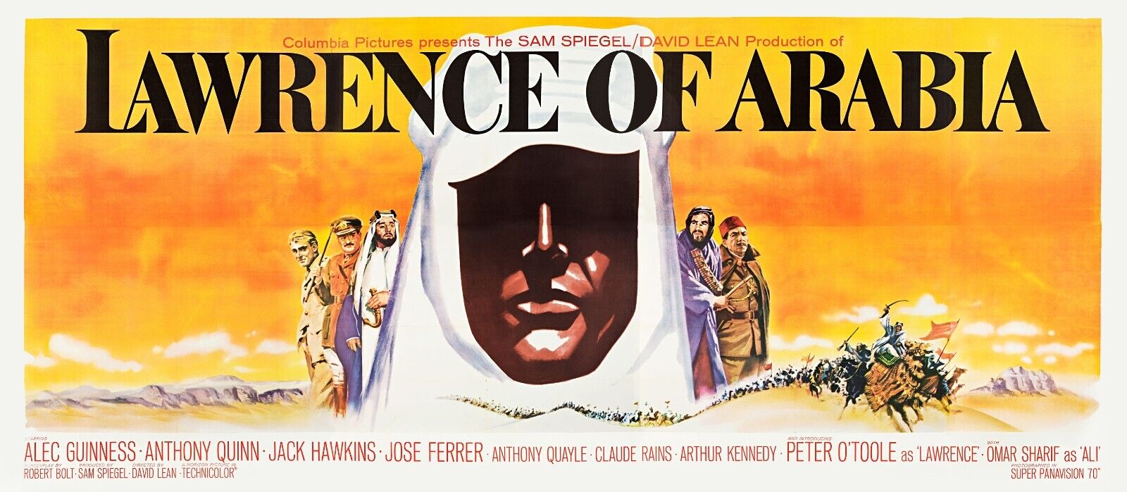 LAWRENCE D’ARABIE, PETER O’TOOLE, 1962, REPRO AFFICHE CINEMA VINTAGE, HQ