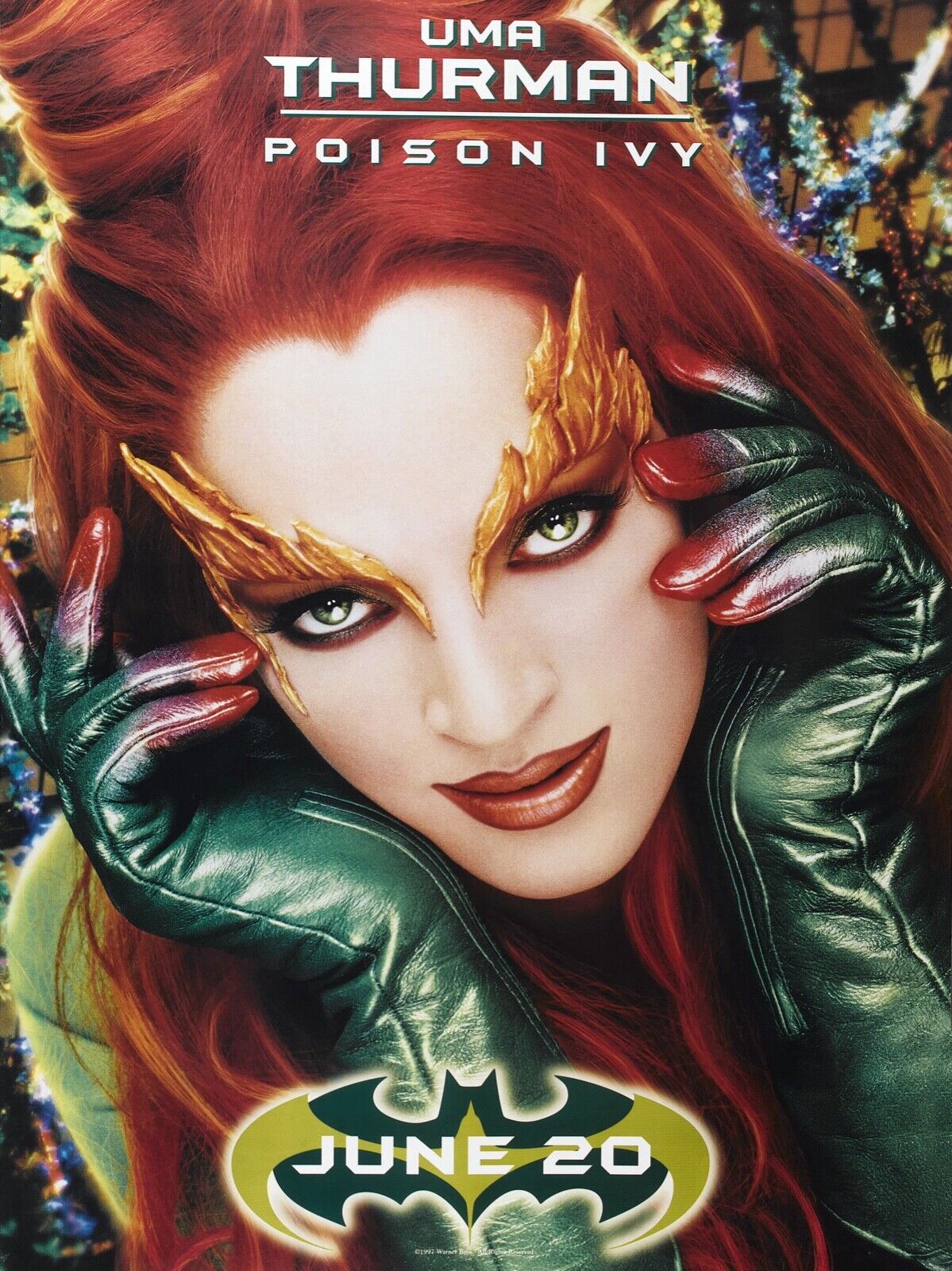 BATMAN & ROBIN, UMA THURMAN, 1997, REPRO MOVIE POSTER, VINTAGE, HQ