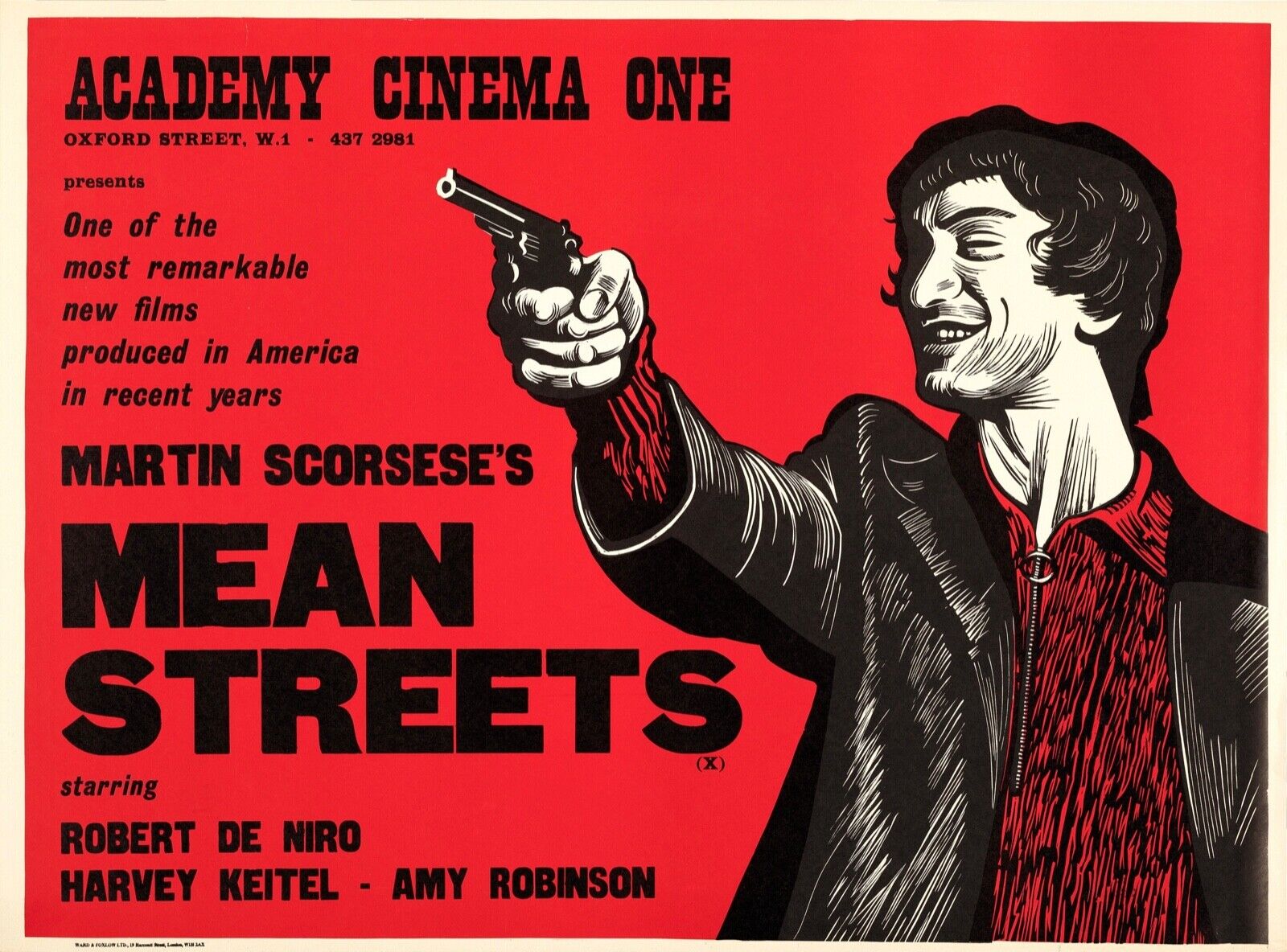 MEAN STREETS, HARVEY KEITEL, 1973, REPRO VINTAGE CINEMA POSTER, HQ