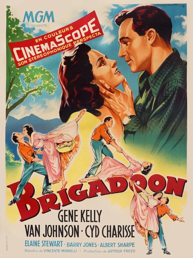 BRIGADOON, GENE KELLY, 1954, REPRO MOVIE POSTER, VINTAGE, HQ