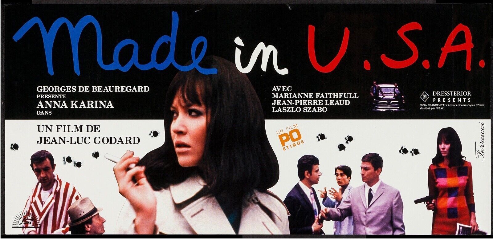 MADE IN USA, ANNA KARINA, 1966, REPRO VINTAGE CINEMA POSTER HQ