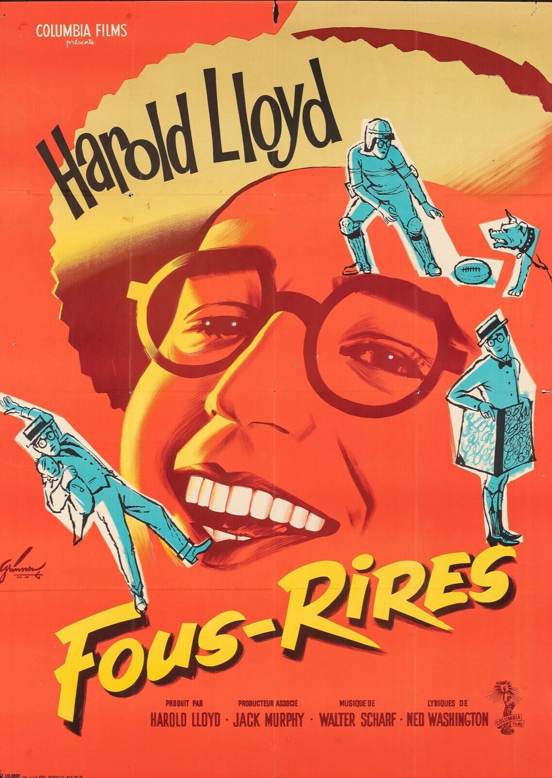 LAUGHS, HAROLD LLOYD, REPRO VINTAGE HQ CINEMA POSTER