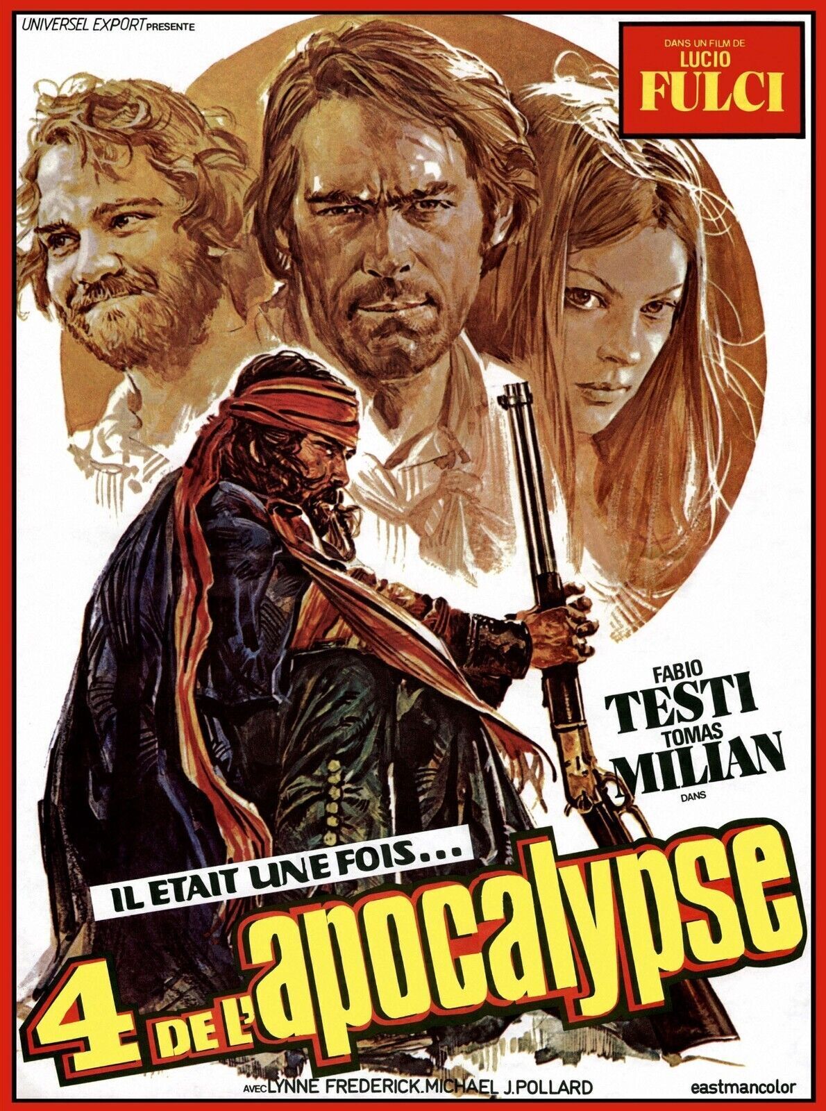 LES 4 DE L'APOCALYPSE, FABIO TESTE, 1975, repro affiche de cinema, VINTAGE, HQ