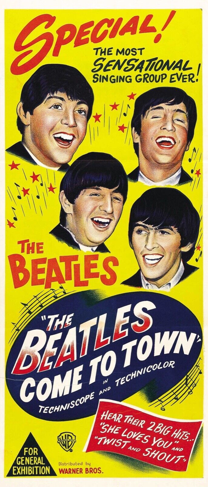 THE BEATLES, COME TO TOWN, Repro Affiche Concert, HQ