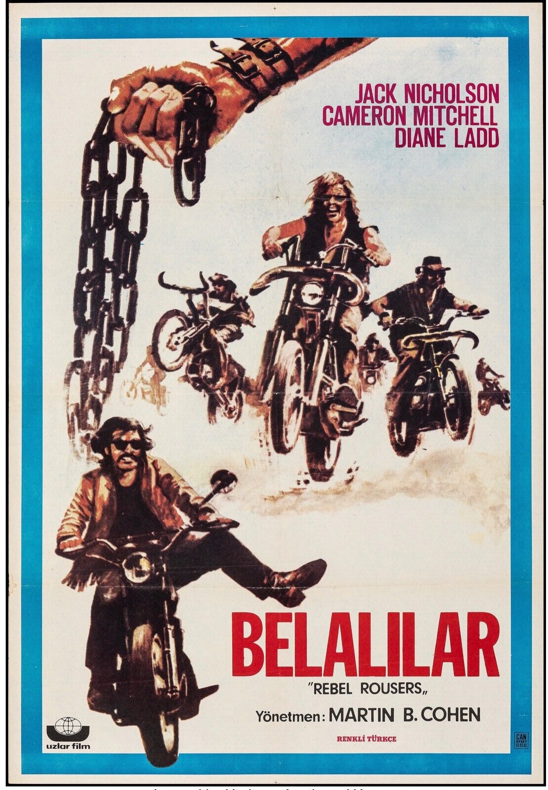 BELALILAR JACK NICHOLSON MOTOS REPRO AFFICHE CINEMA VINTAGE