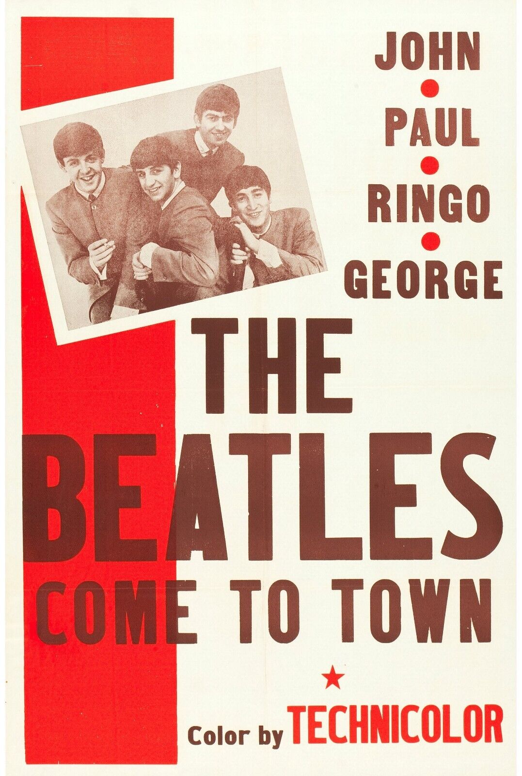 THE BEATLES, COME TO TOWN, CONCERT, Repro affiche de MUSIC, HQ