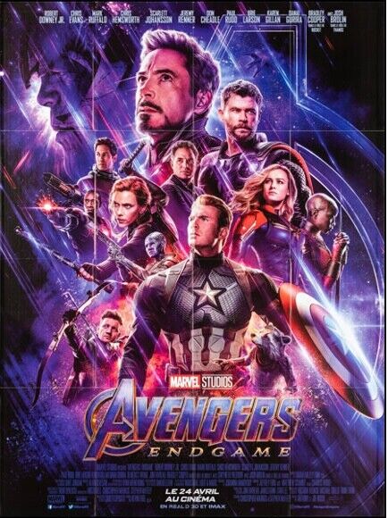AVENGERS: ENDGAME, ROBERT DOWNEY JR., 2019, REPRO MOVIE POSTER, VINTAGE, HQ