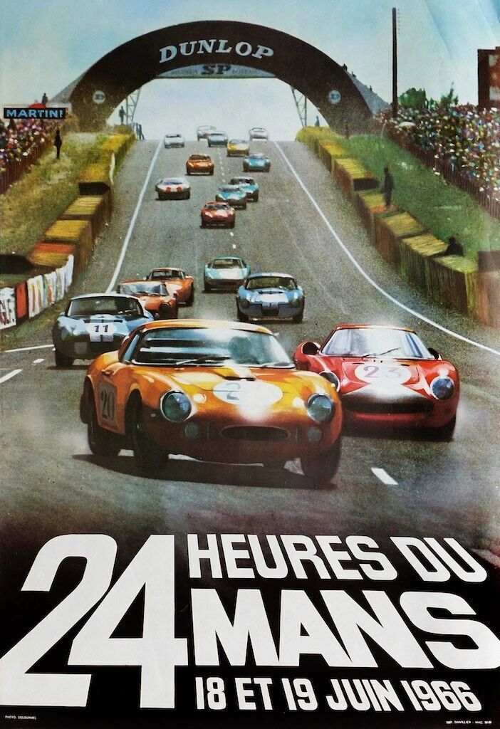 24 HOURS OF LE MANS, CAR RACE, 1966, REPRO MOVIE POSTER, VINTAGE, HQ
