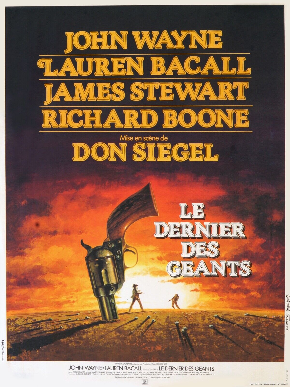 LA DERNIER DES GEANTS, JOHN WAYNE, 1976, AFFICHE VINTAGE MOVIE POSTER HQ