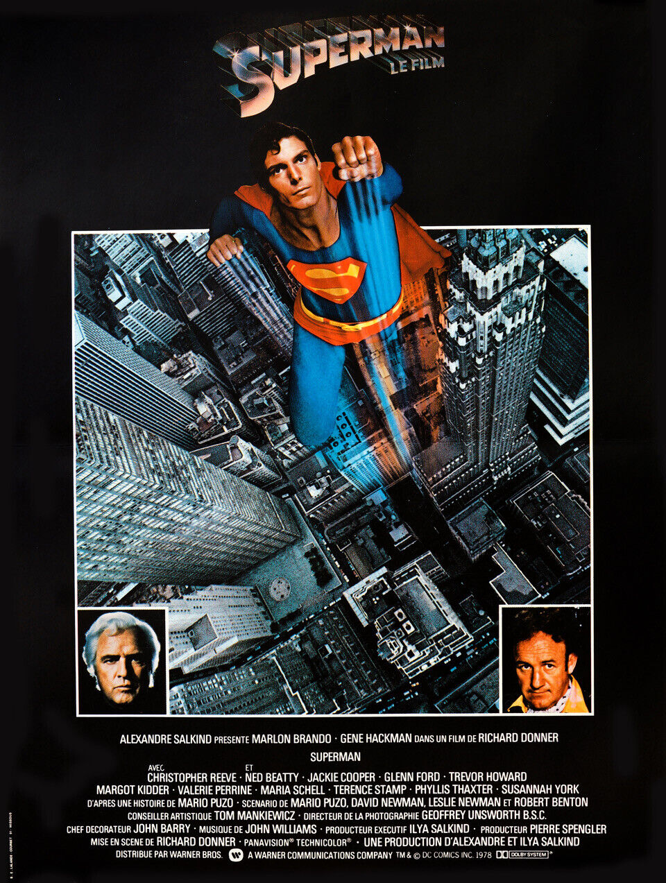 SUPERMAN, CHRISTOPHER REEVE, 1978, Repro affiche cinéma VINTAGE, HQ