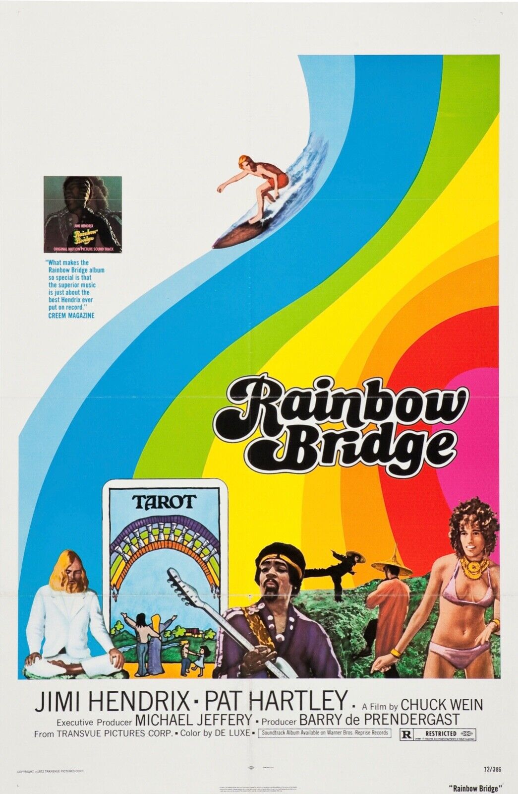 RAINBOW BRIDGE, JIMI HENDRIX, 1971, REPRO AFFICHE CINEMA VINTAGE, HQ