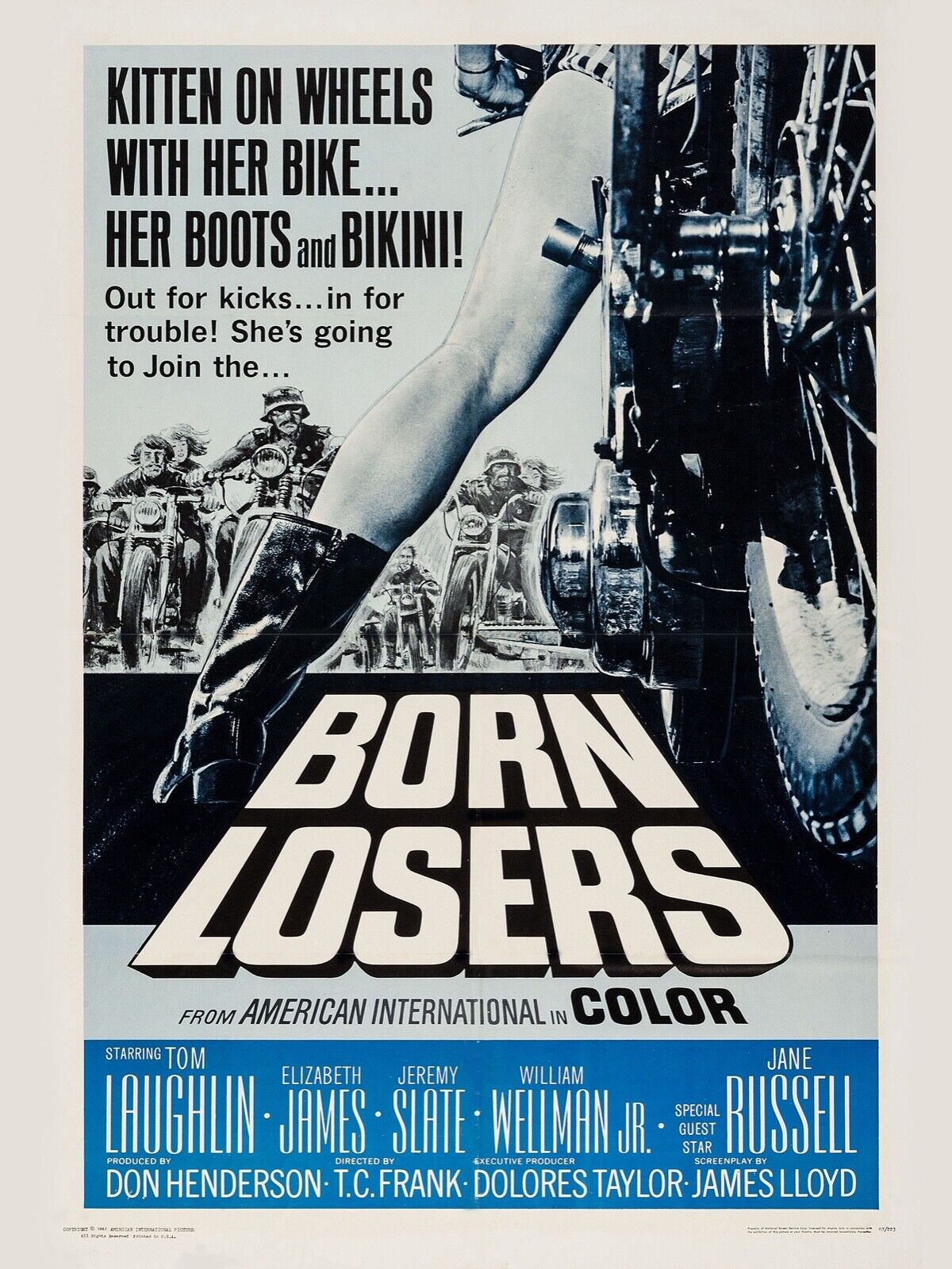 BORN LOSERS, TOM LAUGHLIN, 1967, REPRO MOVIE POSTER, VINTAGE, HQ