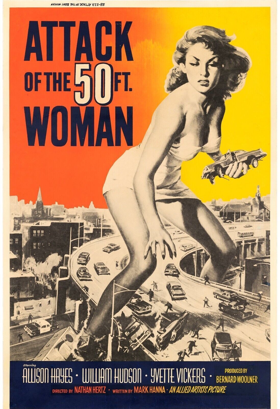 ATTACK OF THE 50FT WOMAN, ALLISON HAYES, 1958, REPRO AFFICHE CINÉMA VINTAGE, HQ