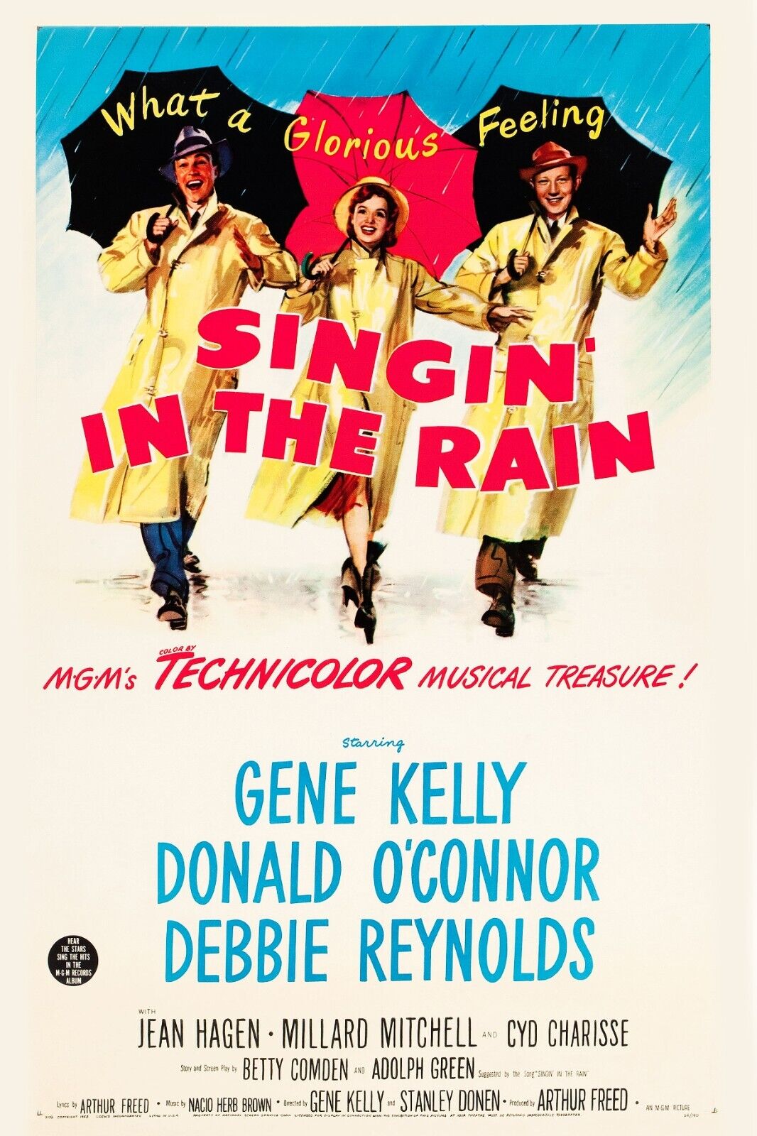 CHANTONS SOUS LA PLUIE (SINGIN’ IN THE RAIN), GENE KELLY, 1952, REPRO MOVIE POSTER, VINTAGE, HQ