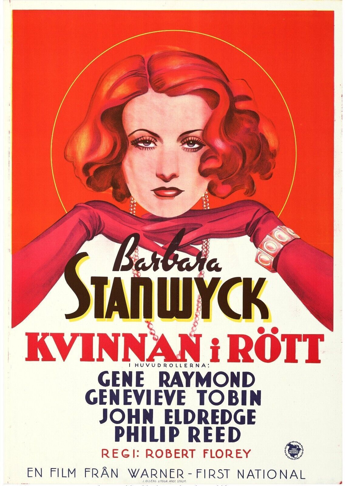 LA RUE ROUGE, BARBARA STANWYCK, 1945 repro affiche cinéma, VINTAGE, HQ