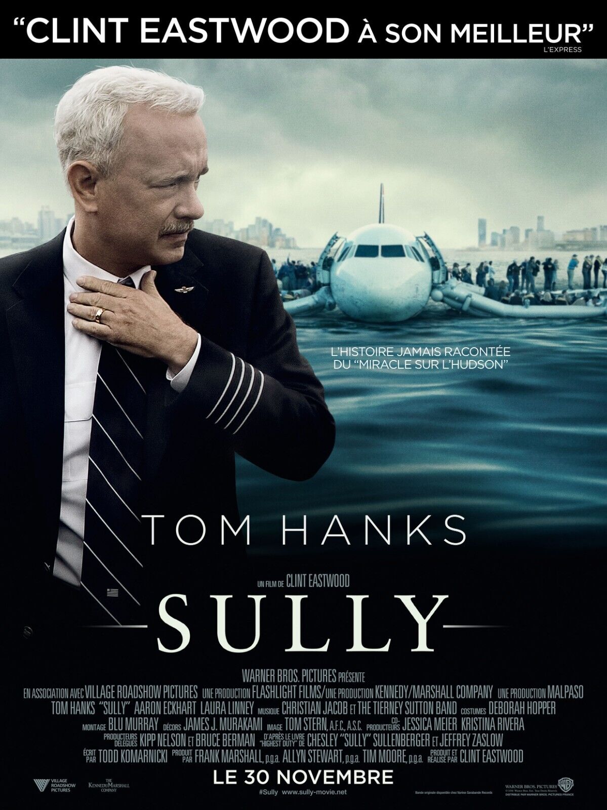 SULLY, TOM HANKS, 2016, REPRO AFFICHE DE CINÉMA VINTAGE, HQ