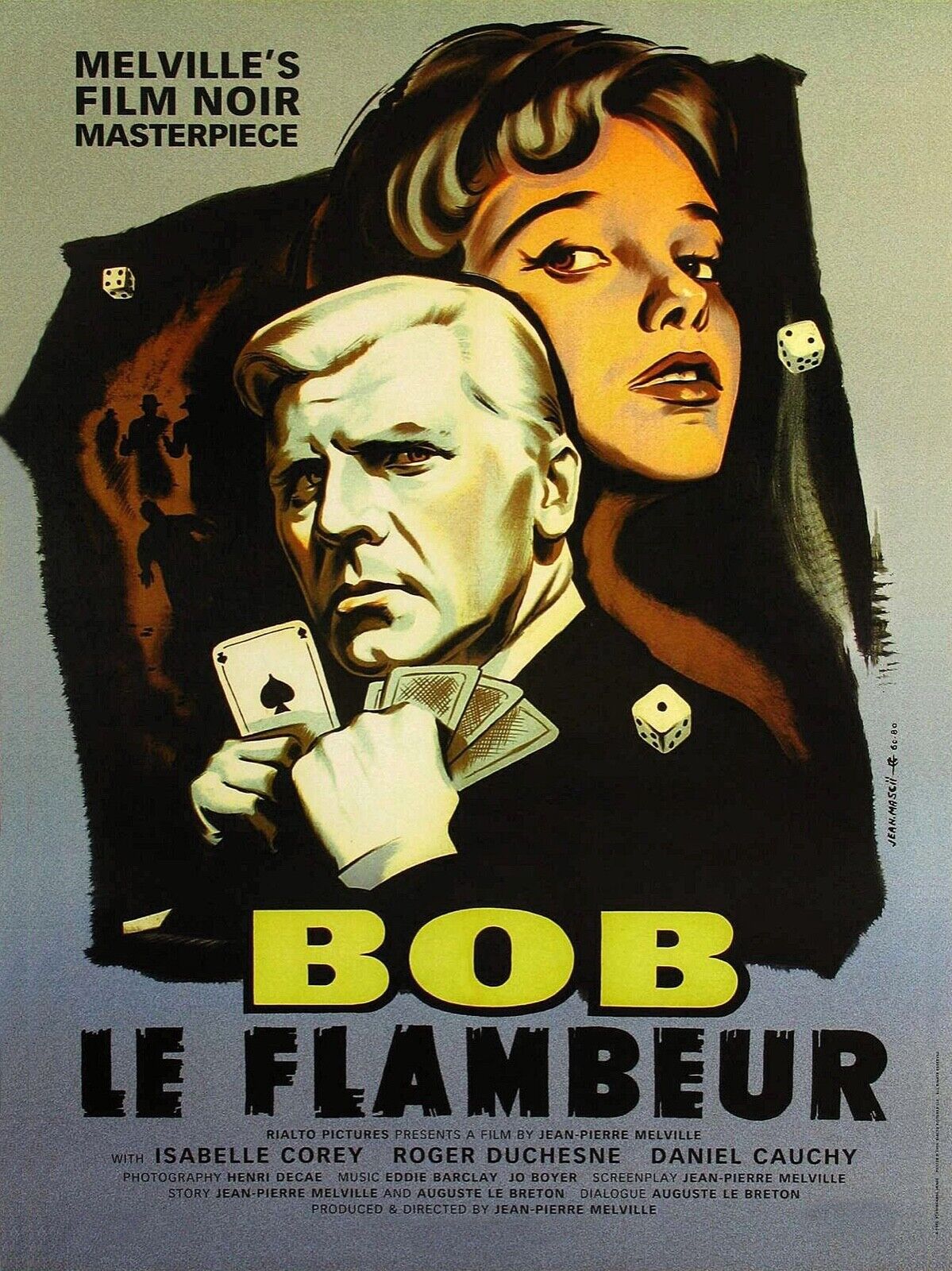 BOB LE FLAMBEUR, ISABEL COREY, 1956, REPRO MOVIE POSTER,