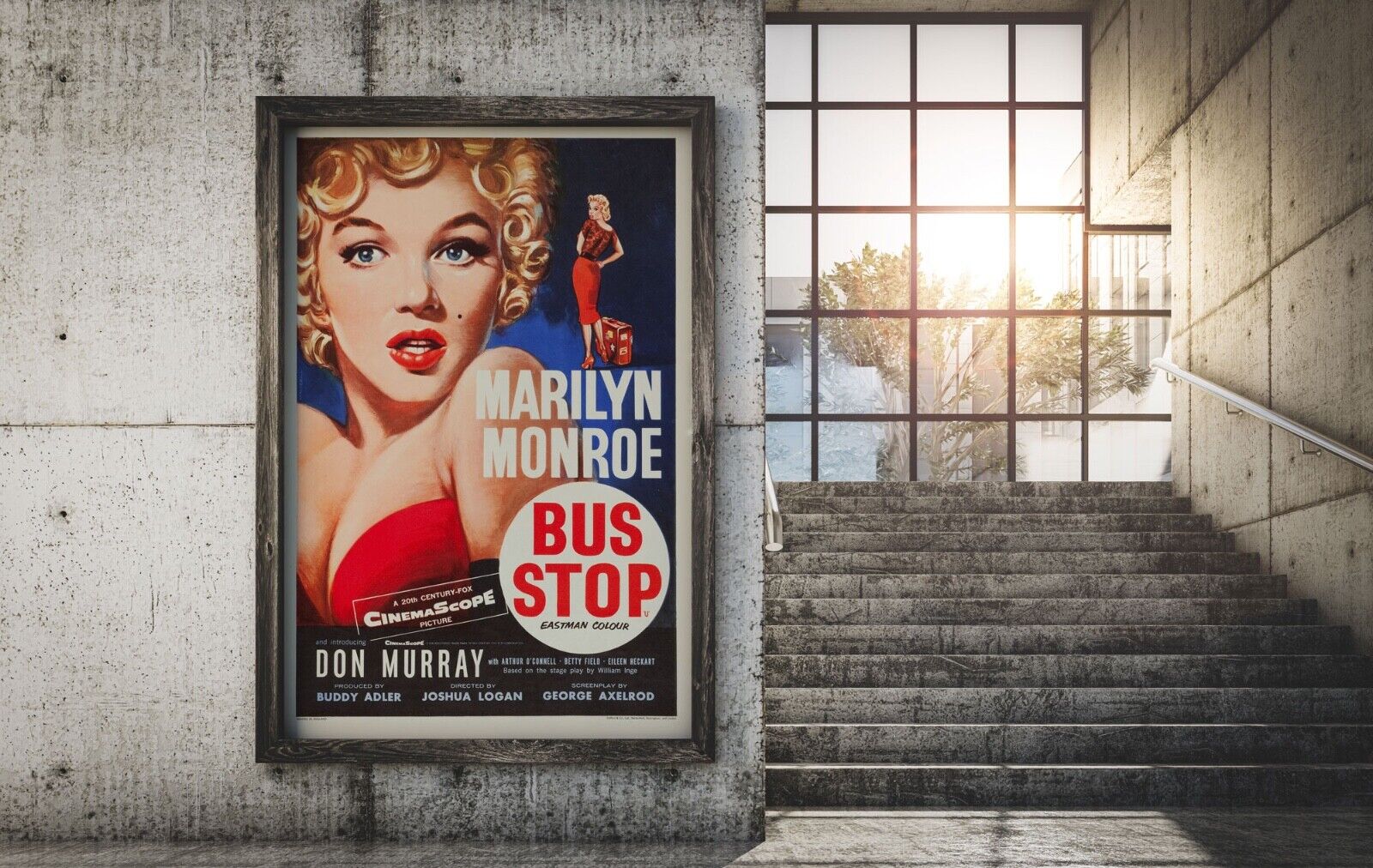 BUS STOP, MARILYN MONROE, 1956, REPRO MOVIE POSTER, VINTAGE, HQ