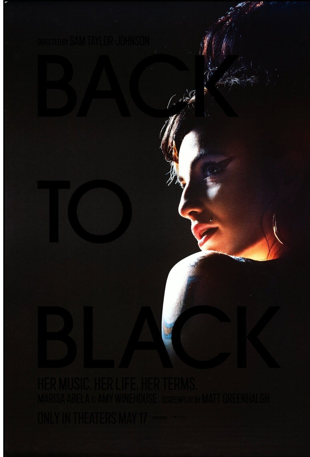 BACK TO BLACK, MARISA ABELA, 2024, REPRO MOVIE POSTER, VINTAGE, HQ