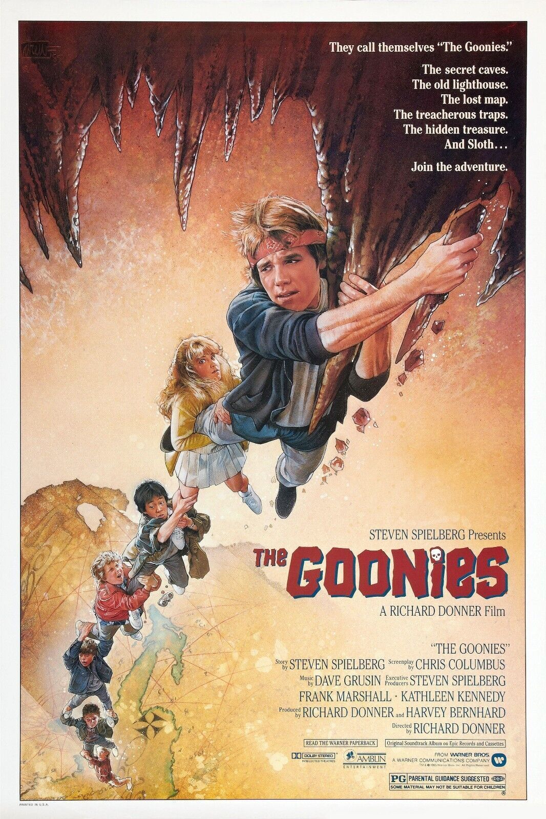 THE GOONIES, SEAN ASTIN, 1985, REPRO AFFICHE CINEMA VINTAGE HQ