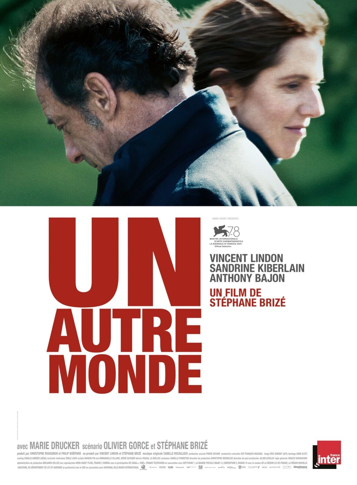 UN AUTRE MONDE, VINCENT LINDON, SANDRINE KIBERLAIN, REPRO AFFICHE CINEMA VINTAGE, HQ