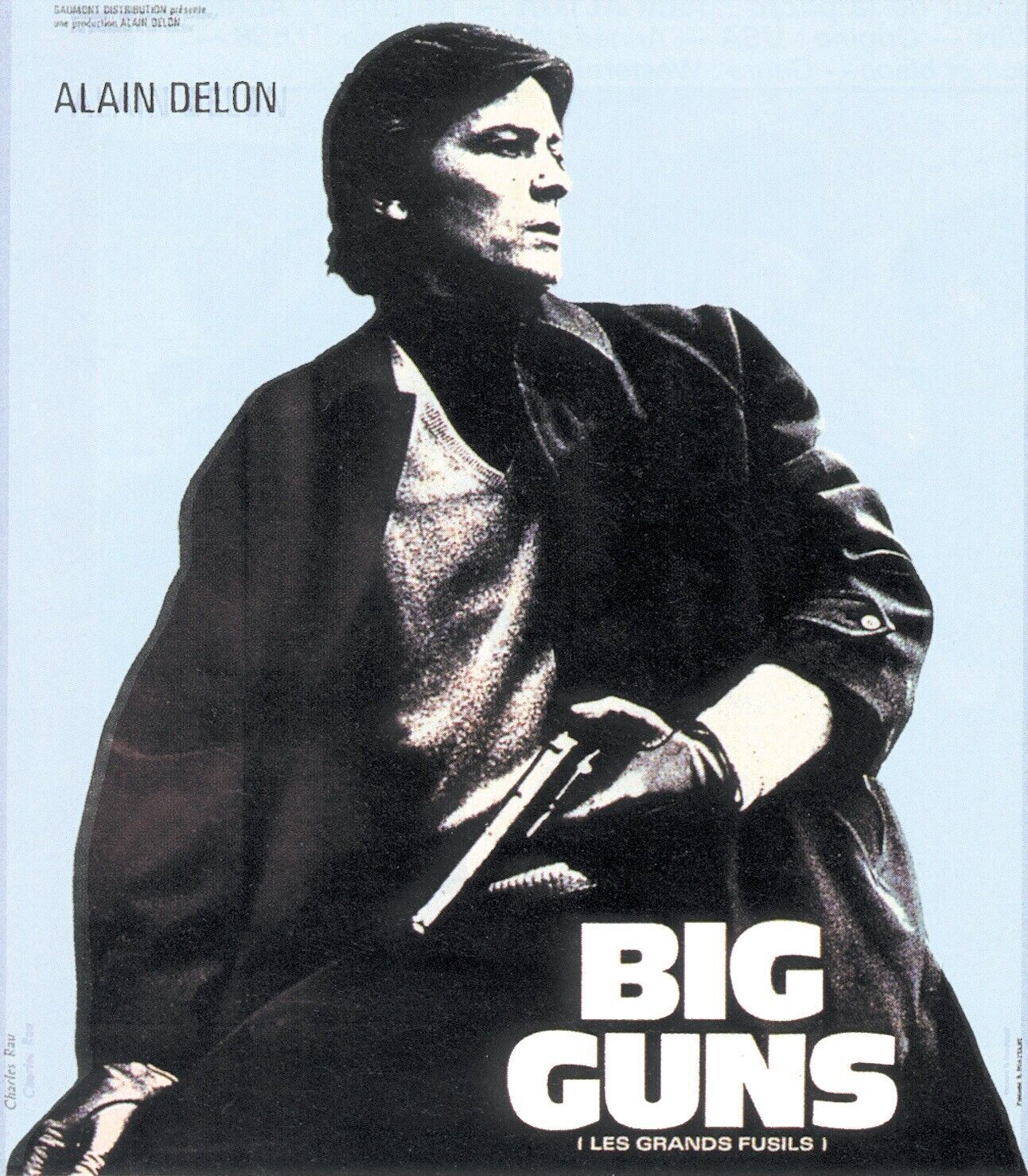 BIG GUNS (LES GRANDS MOYENS), ALAIN DELON, 1973, REPRO MOVIE POSTER, VINTAGE, HQ
