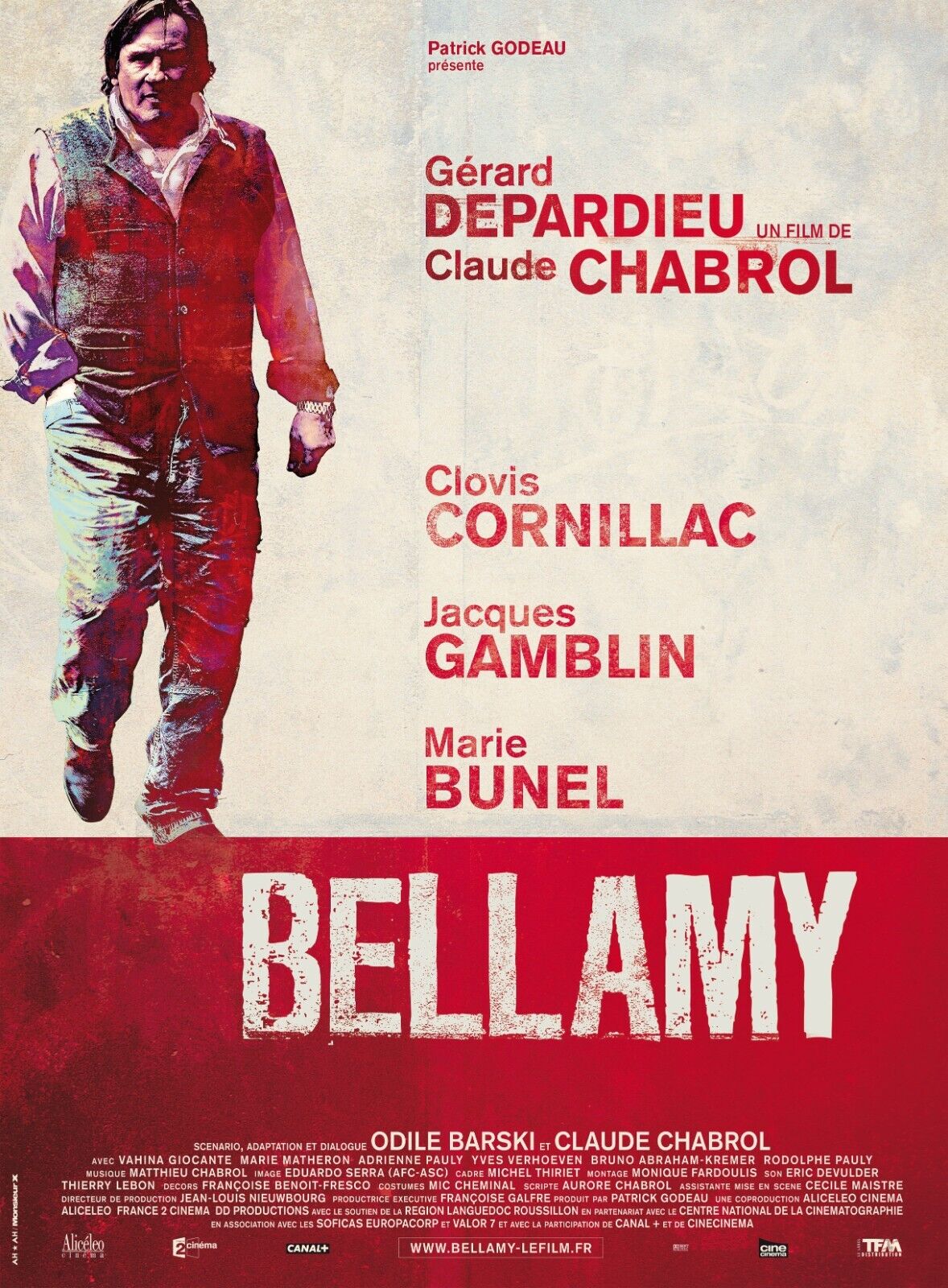 BELLAMY, GÉRARD DEPARDIEU, 2009, REPRO MOVIE POSTER, VINTAGE, HQ