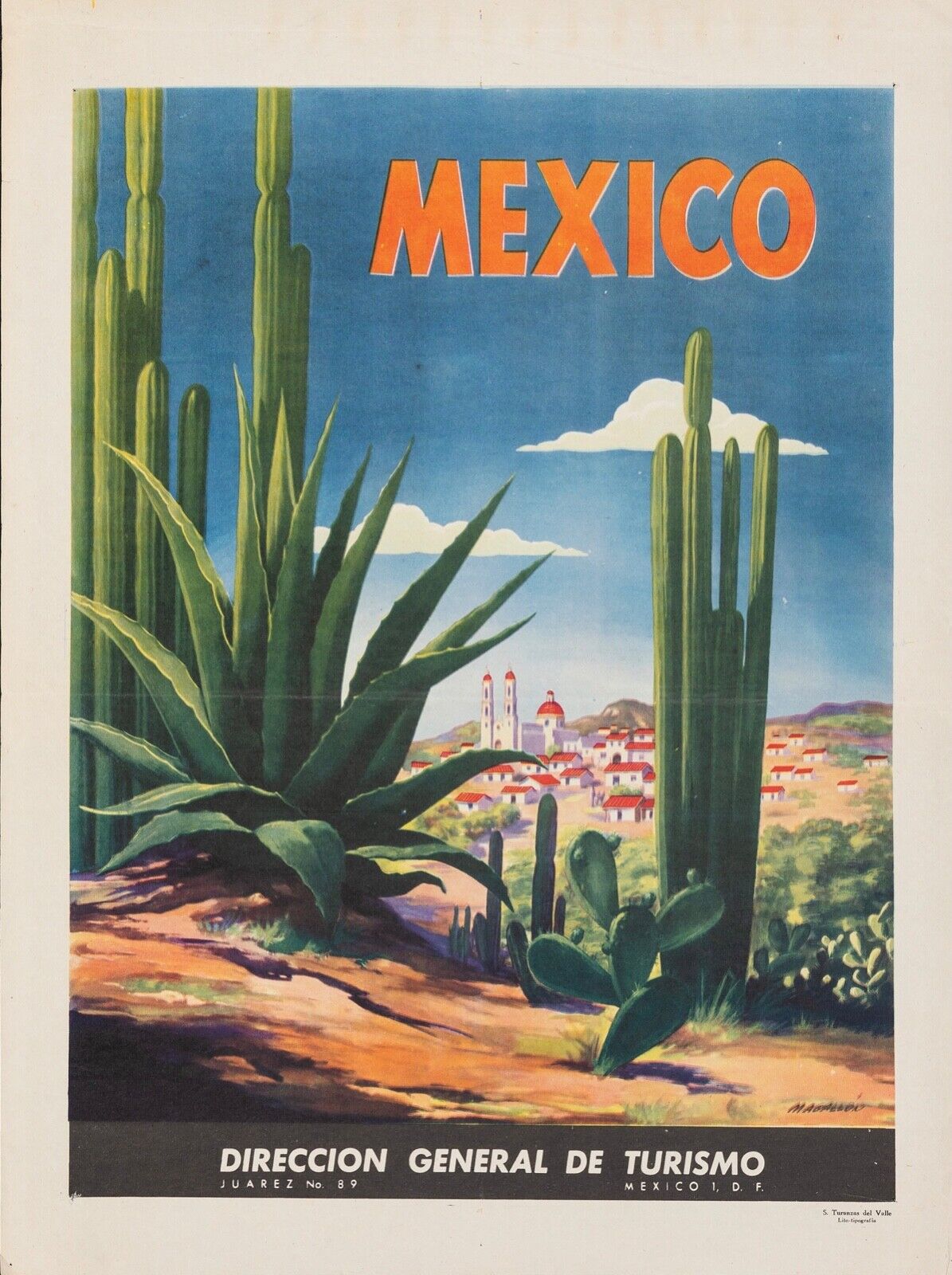 MEXICO, REPRO AFFICHE TOURISME VINTAGE, HQ
