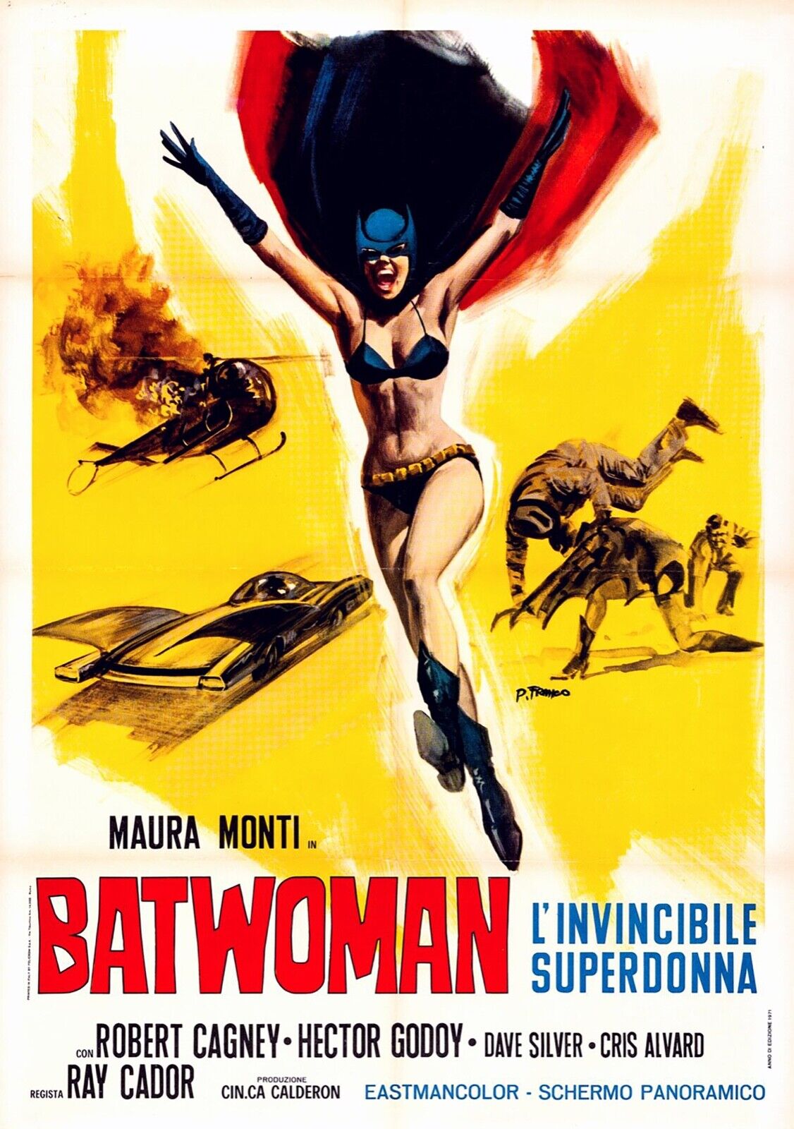 BATWOMAN, MAURA MONTI, 1968, REPRO MOVIE POSTER, VINTAGE, HQ