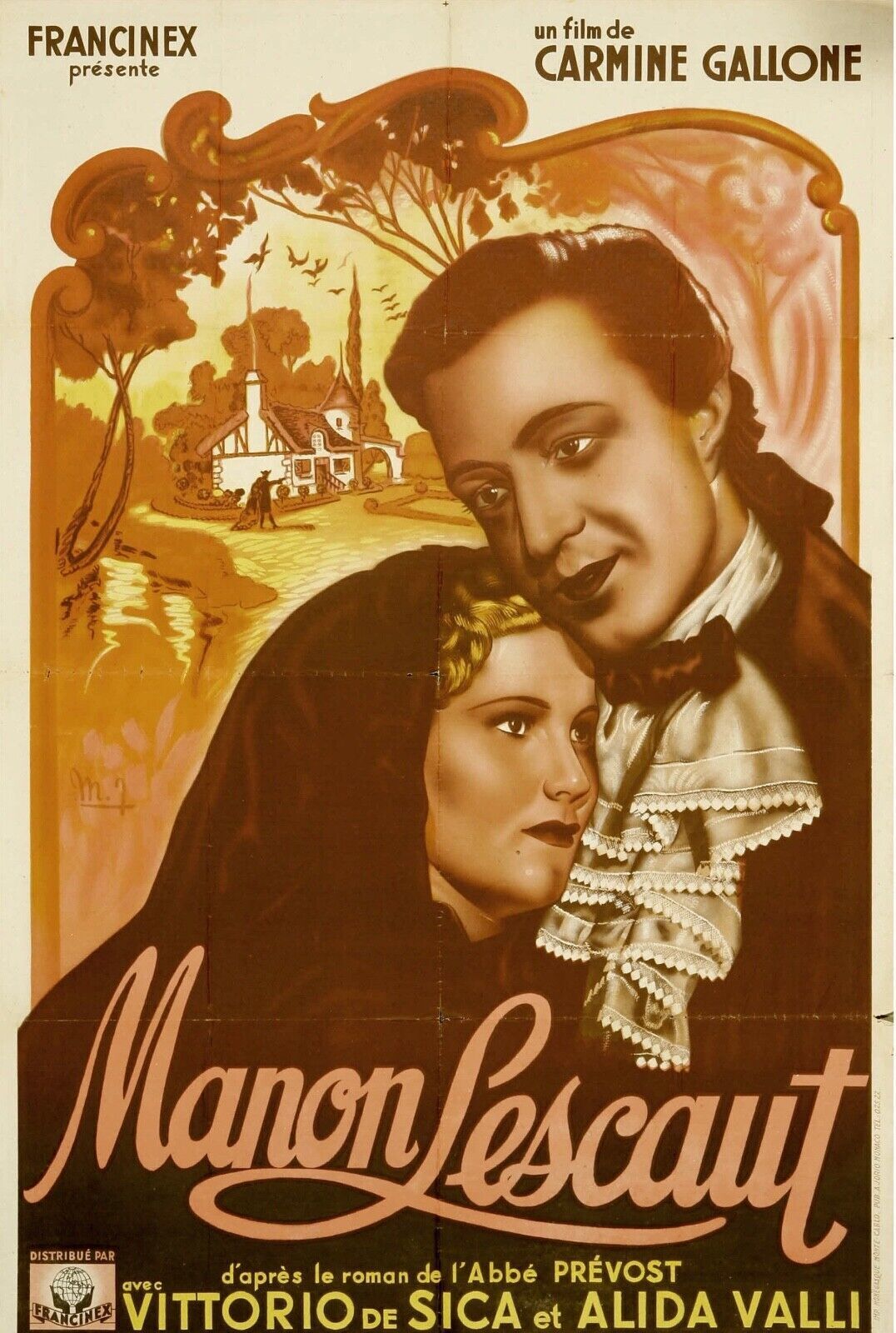 MANON LESCAUT, CARMINE GALLONE, 1940, REPRO VINTAGE CINEMA POSTER, HQ