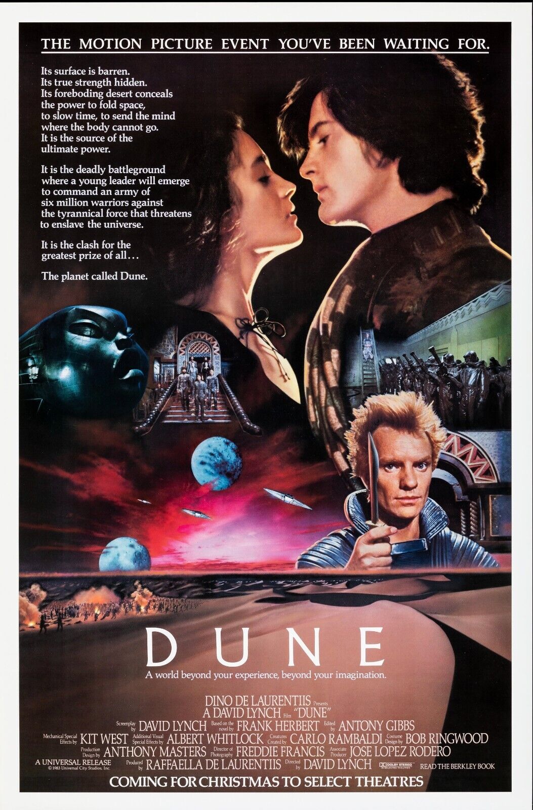 DUNE, Repro Affiche de Cinema, David Lynch Vintage Repro Affiche Cinema