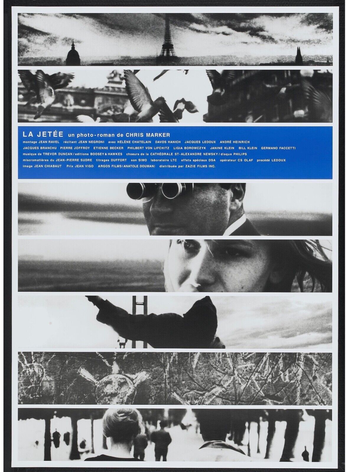 LA JETÉE, DAVID JONES, 1962, REPRO AFFICHE CINEMA, VINTAGE, HQ