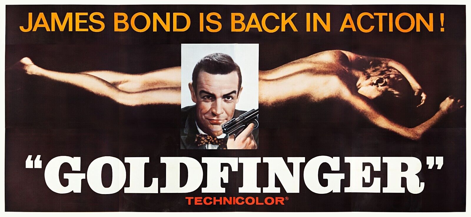 GOLDFINGER, SEAN CONNERY, 1964, REPRO MOVIE POSTER, VINTAGE, HQ.