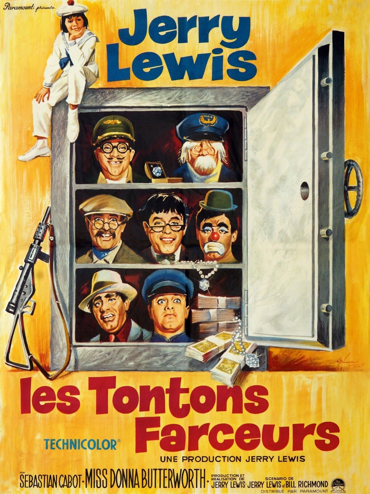 LES TONTONS FARCEURS, JERRY LEWIS, 1965, REPRO AFFICHE CINEMA, HQ