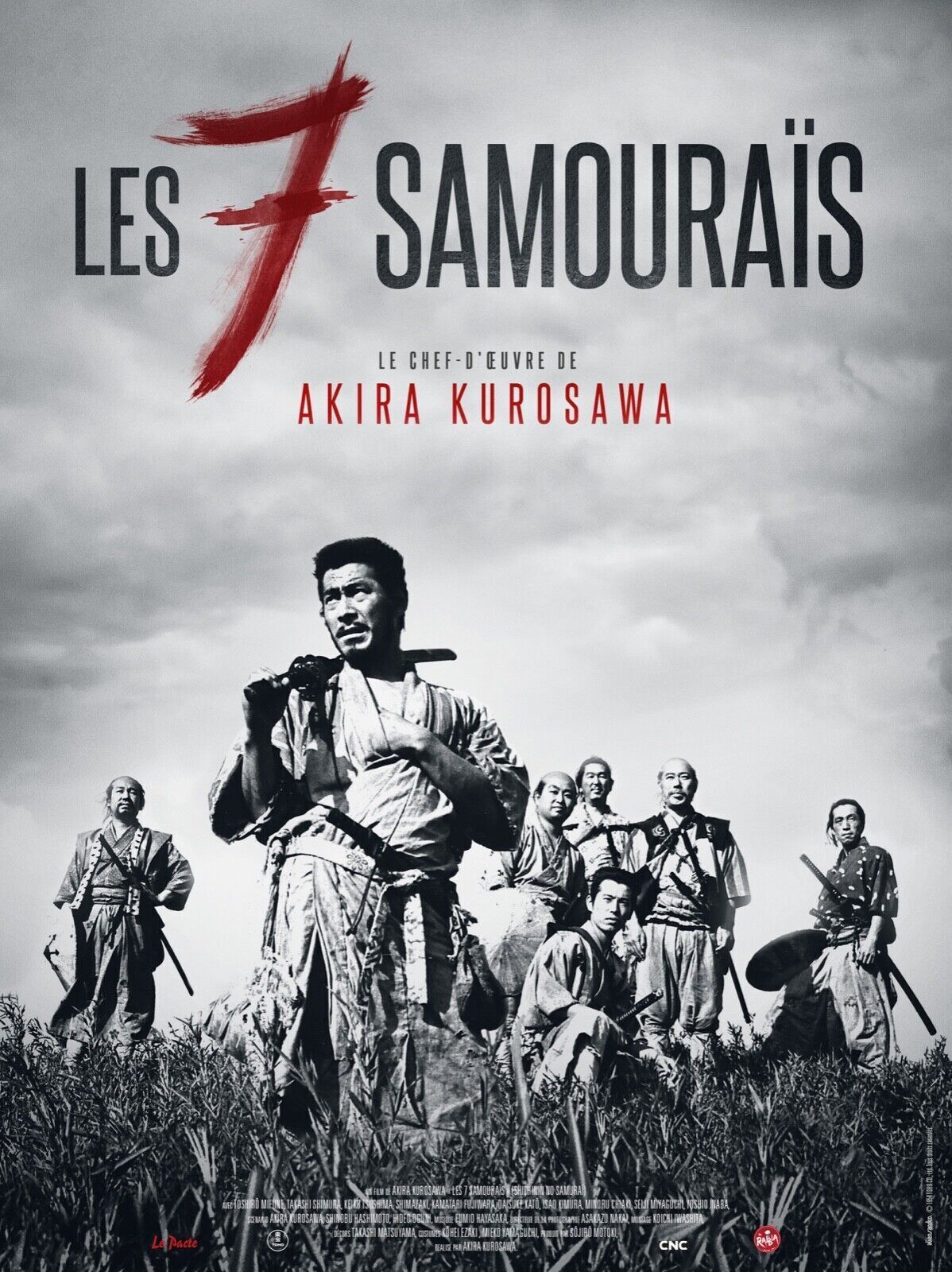 7 SAMURAI, AKIRA KUROSAWA, 1954, Repro vintage cinema poster, HQ