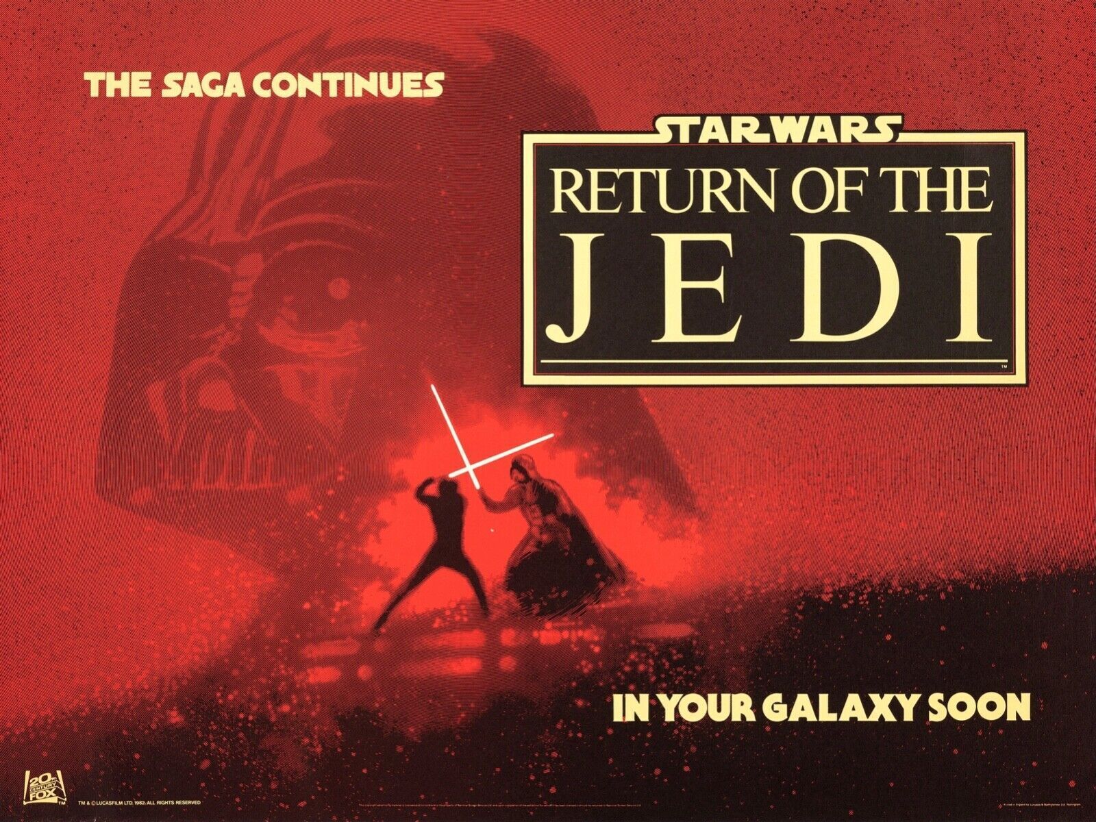 STAR WARS ÉPISODE IV : RETOUR DU JEDI, REPRO AFFICHE DE CINÉMA, HQ