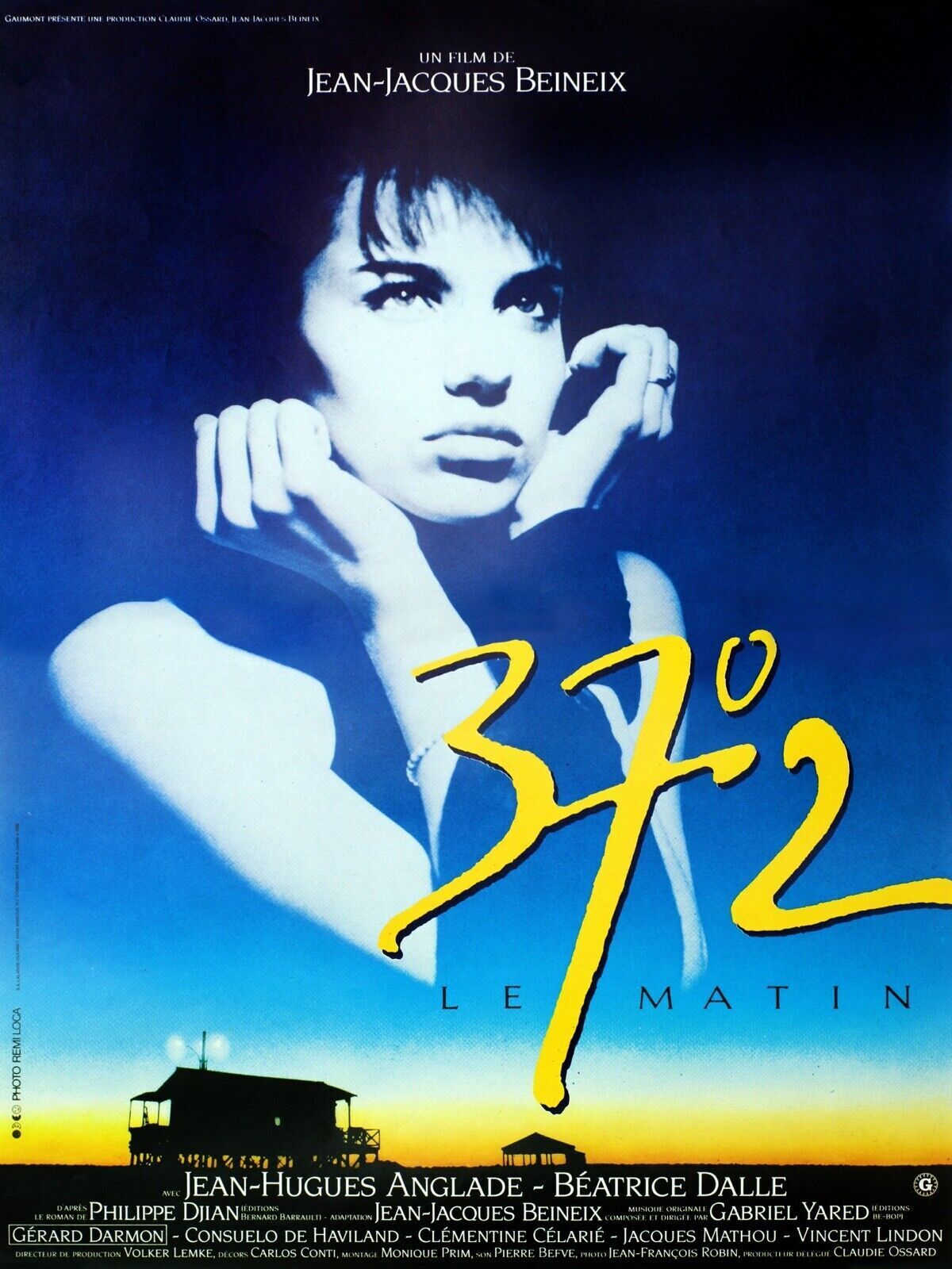 37°2 DE LA MAÑANA, JEAN-HUGUES ANGLADE, 1986, REPRODUCCIÓN DE CARTEL DE PELÍCULA, VINTAGE, HQ