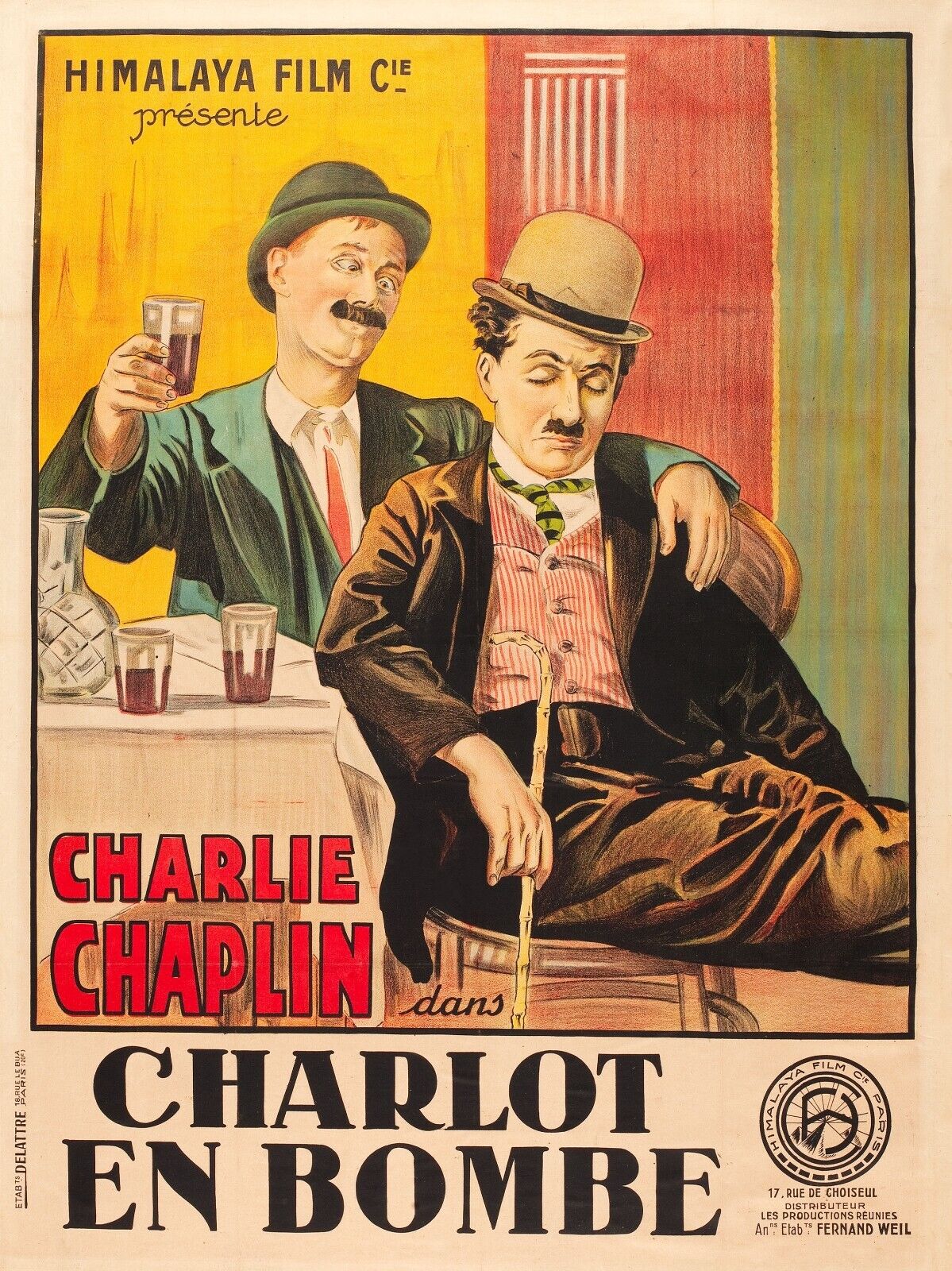 LES CHARLOTS EN BOMBE, 1976, REPRO MOVIE POSTER, VINTAGE, HQ