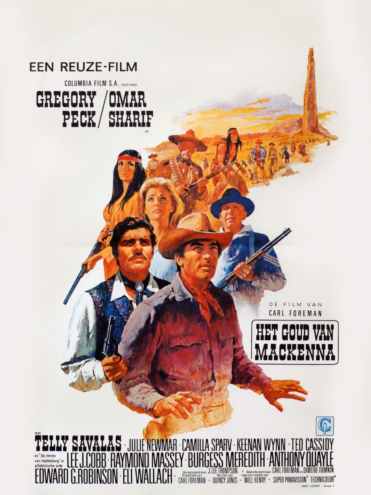 EL ORO DE MACKENNA, GREGORY PECK, 1969, REPRODUCCIÓN DE CARTEL DE PELÍCULA, VINTAGE, ALTA CALIDAD
