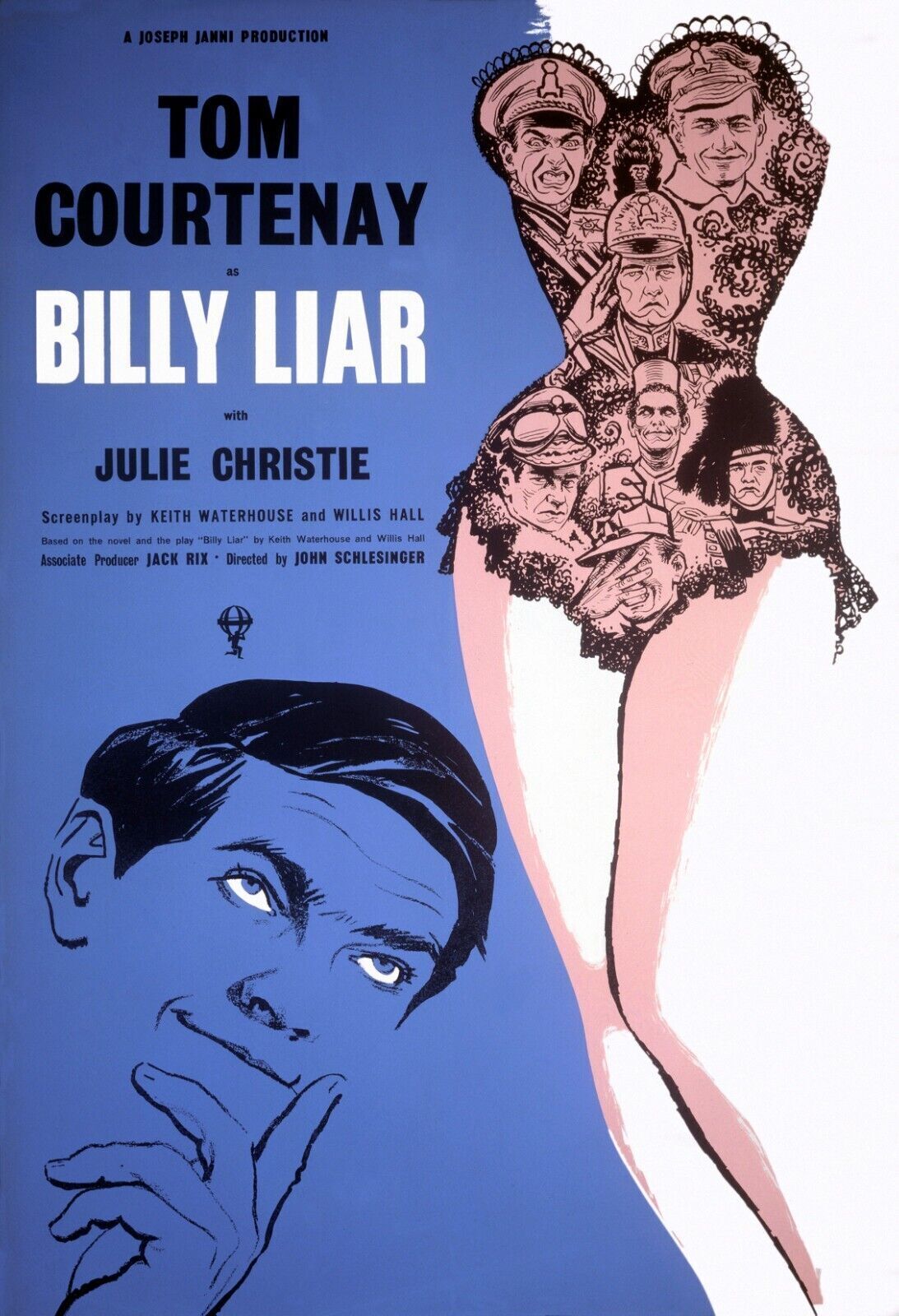 BILLY LE MENTEUR, TOM COURTENAY, 1963, REPRO MOVIE POSTER, VINTAGE, HQ